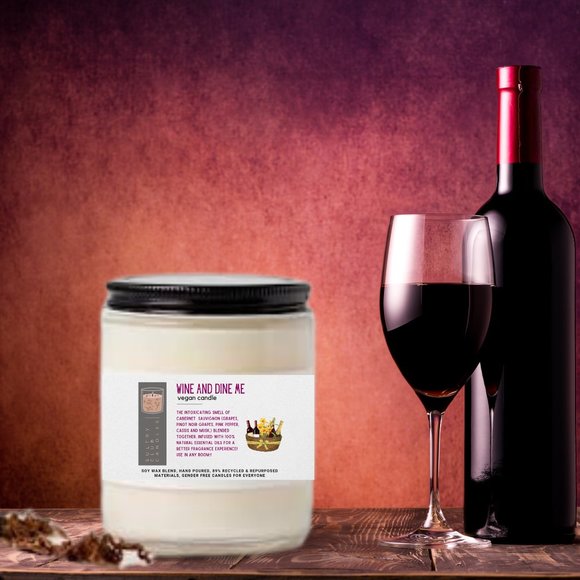 Wine And Dine Me Single Wick Candle - Picture 3 of 4